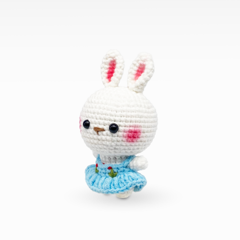 Bunny in Summer Dress, Keychain/Bag Charm, Small