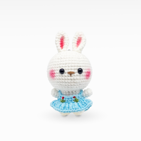 Bunny in Summer Dress, Keychain/Bag Charm, Small