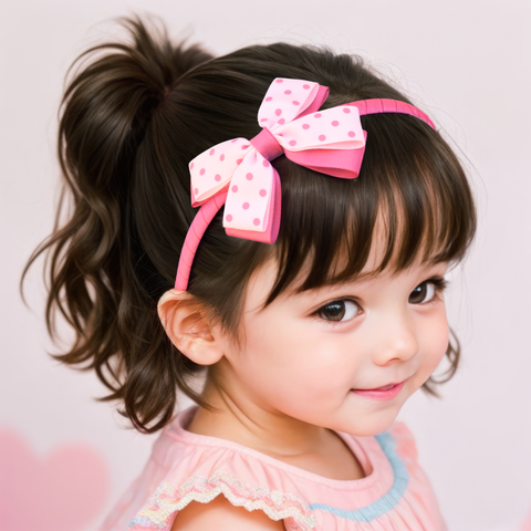 Pink Dots Headband Set