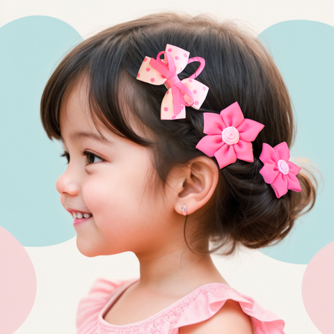 Pink Dots Headband Set