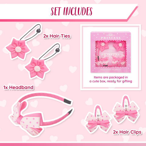 Pink Dots Headband Set