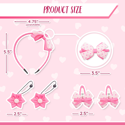 Pink Dots Headband Set