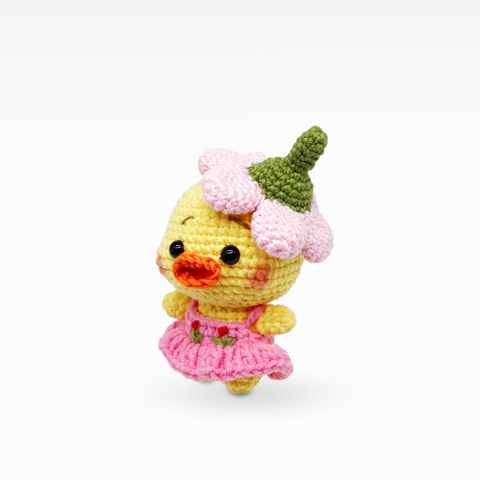 Duck with Flower Beret, Keychain/Bag Charm, Small
