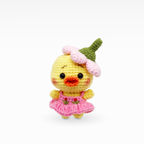 Duck with Flower Beret, Keychain/Bag Charm, Small