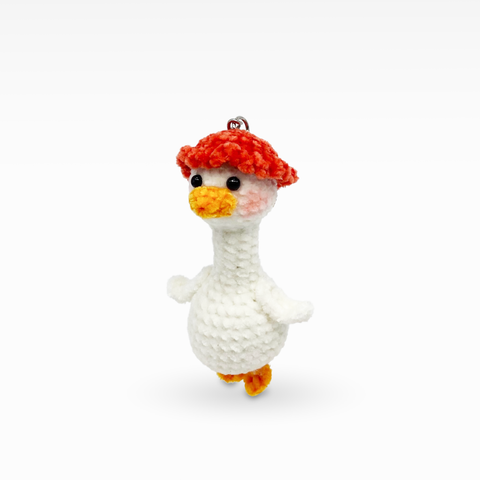Goose With Hat, Keychain/Bag Charm, Small