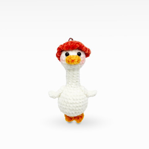 Goose With Hat, Keychain/Bag Charm, Small