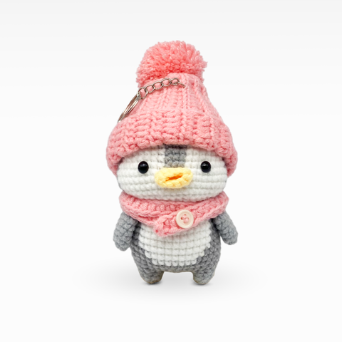 Penguin With Winter Hat, Keychain/Bag Charm, Large