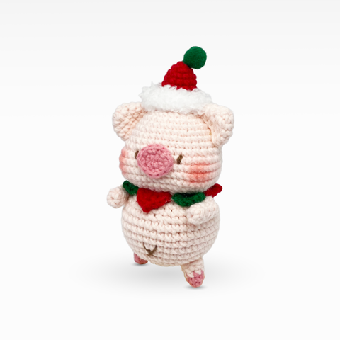 Santa's Helper Pig, Keychain/Bag Charm, Large