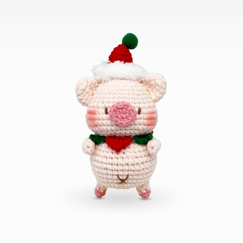 Santa's Helper Pig, Keychain/Bag Charm, Large