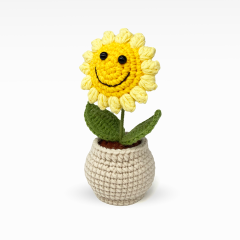 Smiling Sunflower Pot, Medium