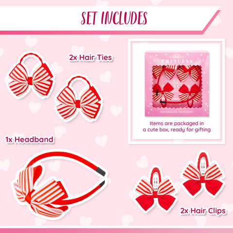 Striped Red Headband Set