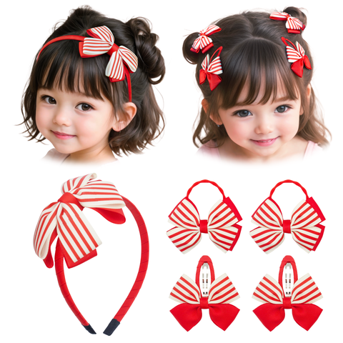 Striped Red Headband Set