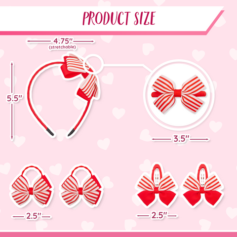 Striped Red Headband Set