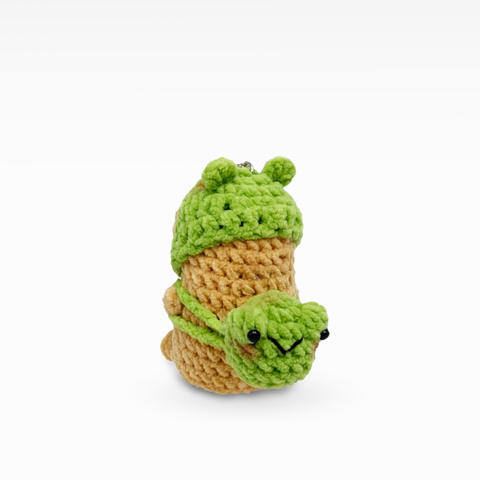 Velvet Capybara With Frog Backpack, Keychain/Bag Charm, Small