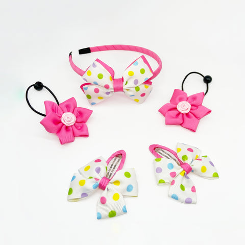 Rainbow Dots Headband Set