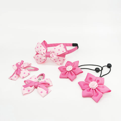 Pink Dots Headband Set